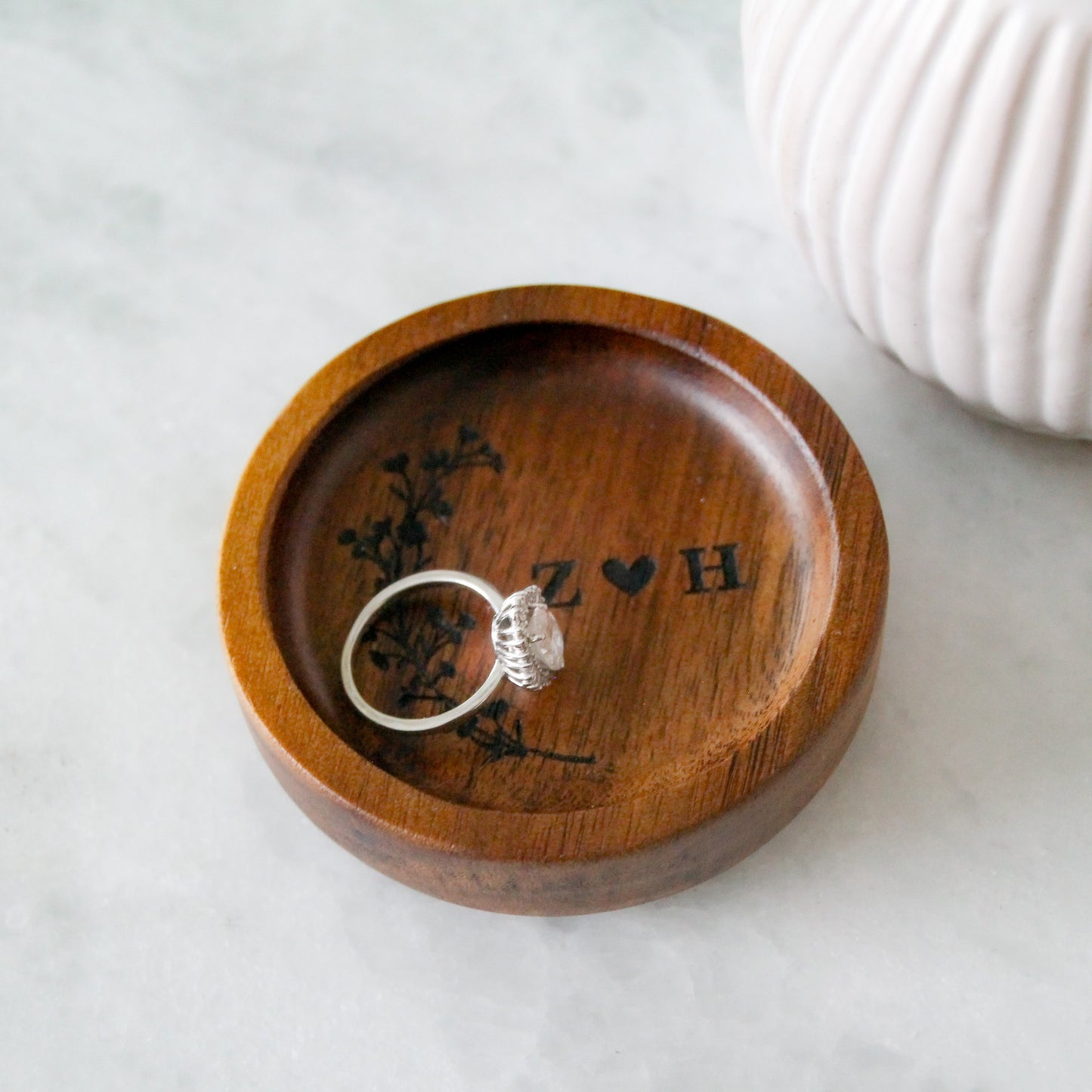 Acacia Wood Ring Dish