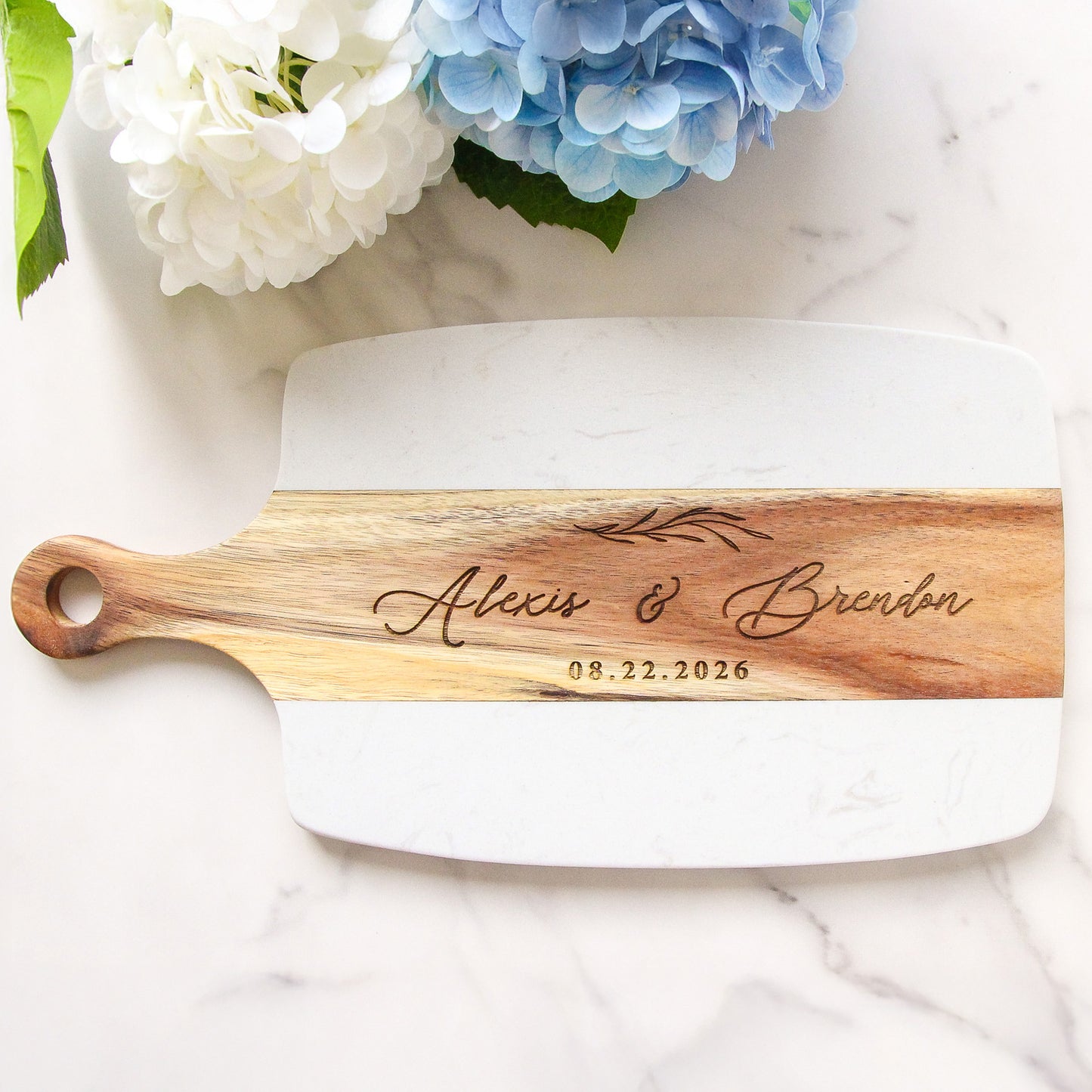 Marble & Acacia Wood Cutting Board