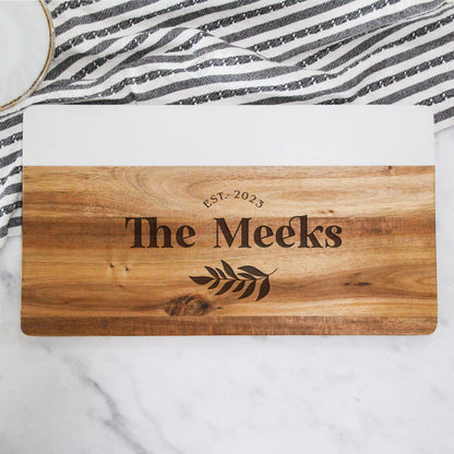 Marble & Acacia Wood Rectangular Cutting Board