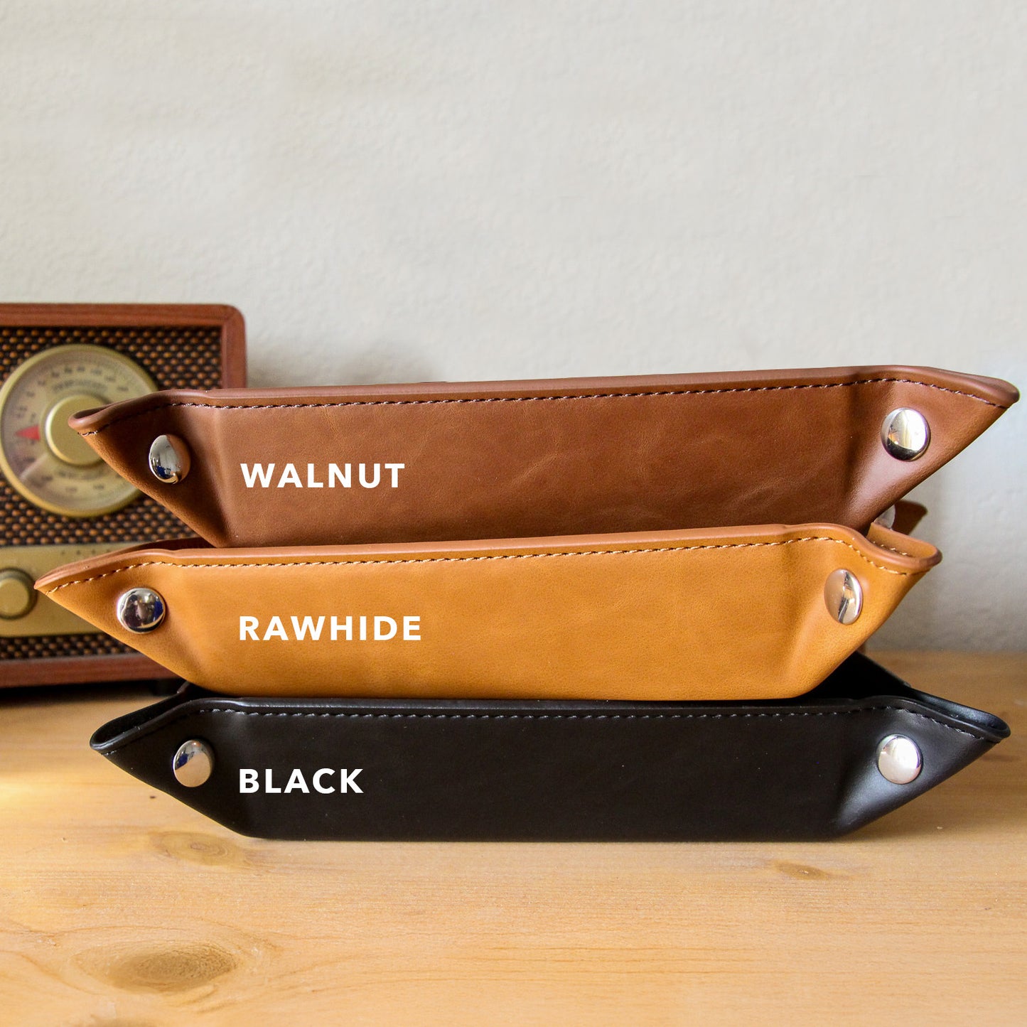 Personalized Leatherette Catchall Tray